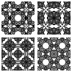 Image showing black and white seamless patterns