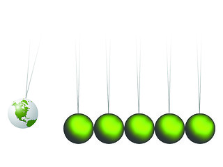 Image showing newtons cradle earth