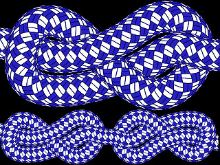 Image showing knotted blue ropes