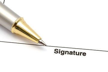 Image showing  pen and signature paper 