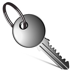 Image showing silver key against white