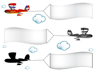 Image showing cartoon airplanes with banners