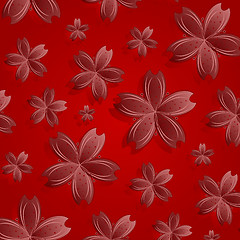 Image showing red flowers pattern