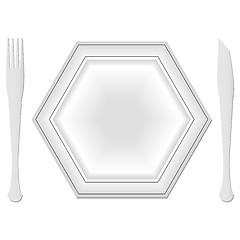 Image showing hexagonal plate and dishes