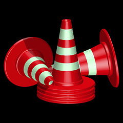 Image showing red traffic cones