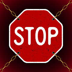 Image showing rusty stop in chains