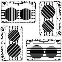 Image showing striped audio tapes