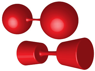Image showing red weights against white