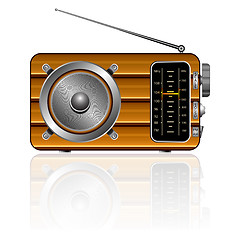 Image showing wooden retro radio