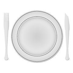 Image showing plate and dishes against white