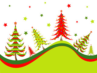 Image showing christmas trees background