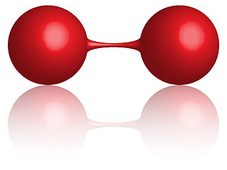 Image showing red dumbbell reflected