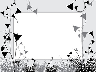 Image showing grass and flowers background