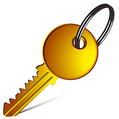 Image showing golden key against white