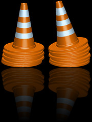 Image showing traffic cones piles