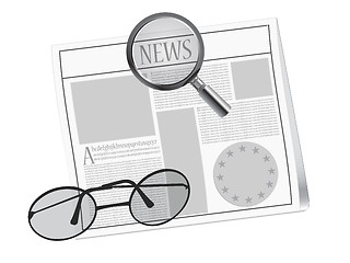 Image showing newspaper and glasses