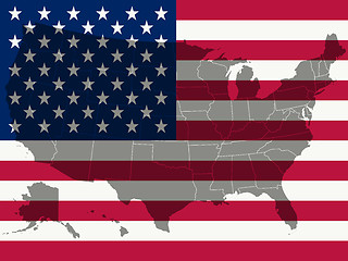Image showing united states flag and map