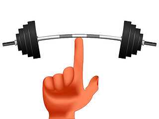 Image showing finger holding weights
