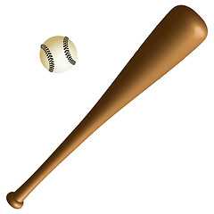 Image showing basebal bat and ball