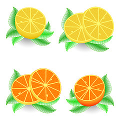 Image showing sliced orange and lemon
