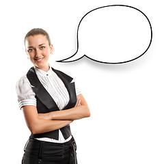 Image showing Business Woman With Speech Bubble