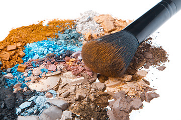 Image showing set of multicolor crushed eyeshadows