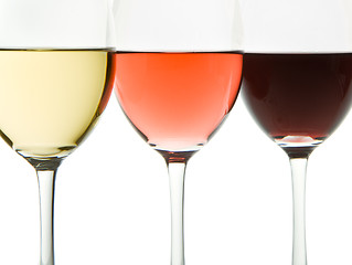 Image showing three wine glasses