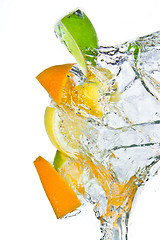 Image showing citrus fruit splashing