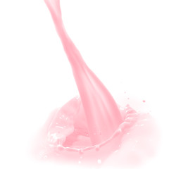 Image showing strawberry milk splash