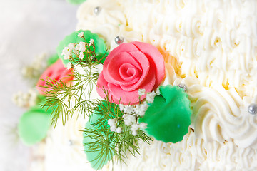 Image showing Detail of traditional wedding cake