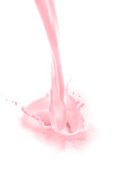 Image showing strawberry milk splash