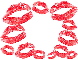 Image showing red lips print