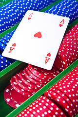 Image showing poker chips with ace