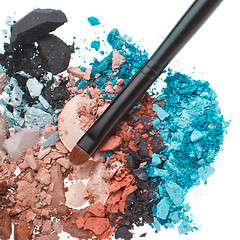 Image showing set of multicolor crushed eyeshadows