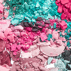 Image showing set of multicolor crushed eyeshadows