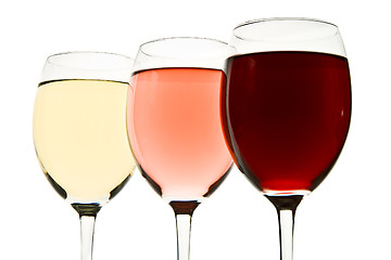 Image showing three wine glasses