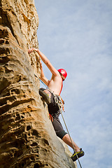 Image showing male rock climber