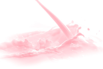 Image showing strawberry milk splash