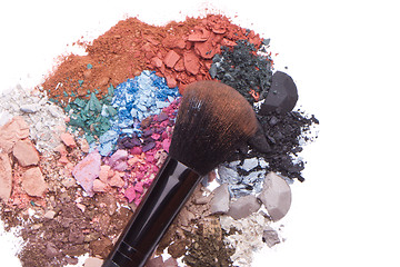 Image showing set of multicolor crushed eyeshadows