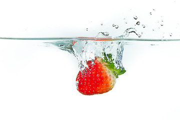 Image showing strawberry in the water