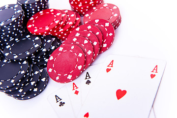 Image showing playing cards and poker chips