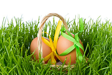 Image showing basket with easter eggs