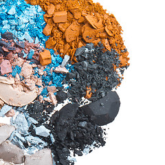 Image showing set of multicolor crushed eyeshadows