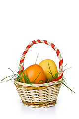 Image showing basket with easter eggs