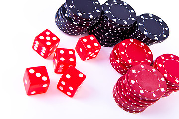 Image showing poker chips and dice