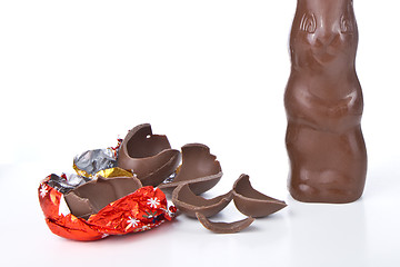 Image showing easter bunny with cracked egg