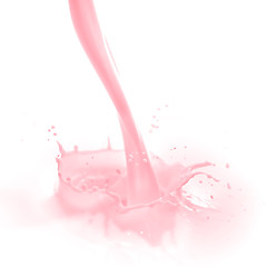 Image showing strawberry milk splash