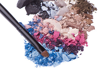 Image showing set of multicolor crushed eyeshadows