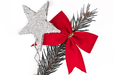 Image showing decorated Christmas tree branch