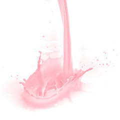 Image showing strawberry milk splash